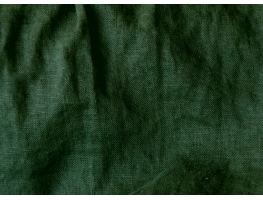 Ткань "Dark Green" с эффектом помятости (stone wash) 100% лён
